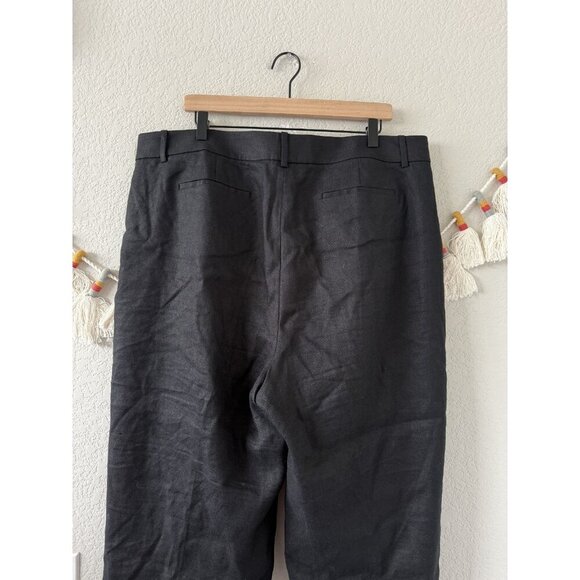 J. Crew Sydney Pant In Linen Blend Wide Leg Black Trouser Pant Careerwear 18 - Picture 7 of 8